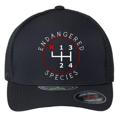 Endangered Species Manual Gearbox Stick Shift 4 Speed 1320 Flexfit Unipanel Trucker Cap