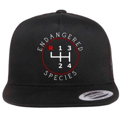 Endangered Species Manual Gearbox Stick Shift 4 Speed 1320 Flat Bill Trucker Hat