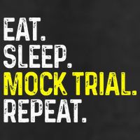 Eat Sleep Mock Trial Repeat Funny Lawyer Gift 7 Panel Mesh Trucker Snapback Hat