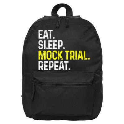 Eat Sleep Mock Trial Repeat Funny Lawyer Gift 16 in Basic Backpack