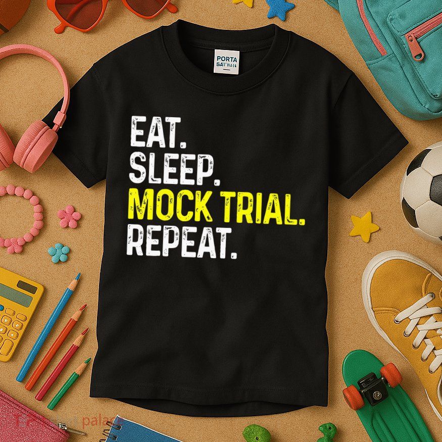 Eat Sleep Mock Trial Repeat Funny Lawyer Gift Kids T-Shirt