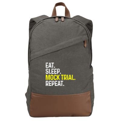 Eat Sleep Mock Trial Repeat Funny Lawyer Gift Cotton Canvas Backpack