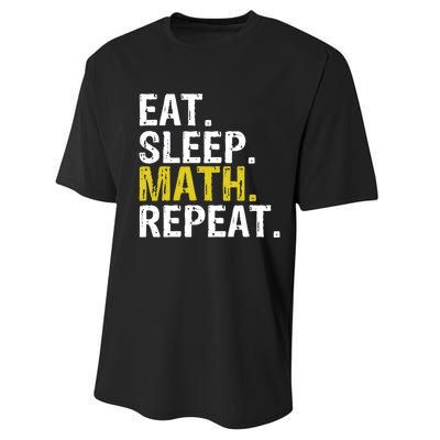 Eat Sleep Math Repeat Mathematics Gift Meaningful Gift Performance Sprint T-Shirt