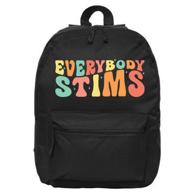 Everybody Stims Neurodiversity Acceptance SPED Teacher  16 in Basic Backpack