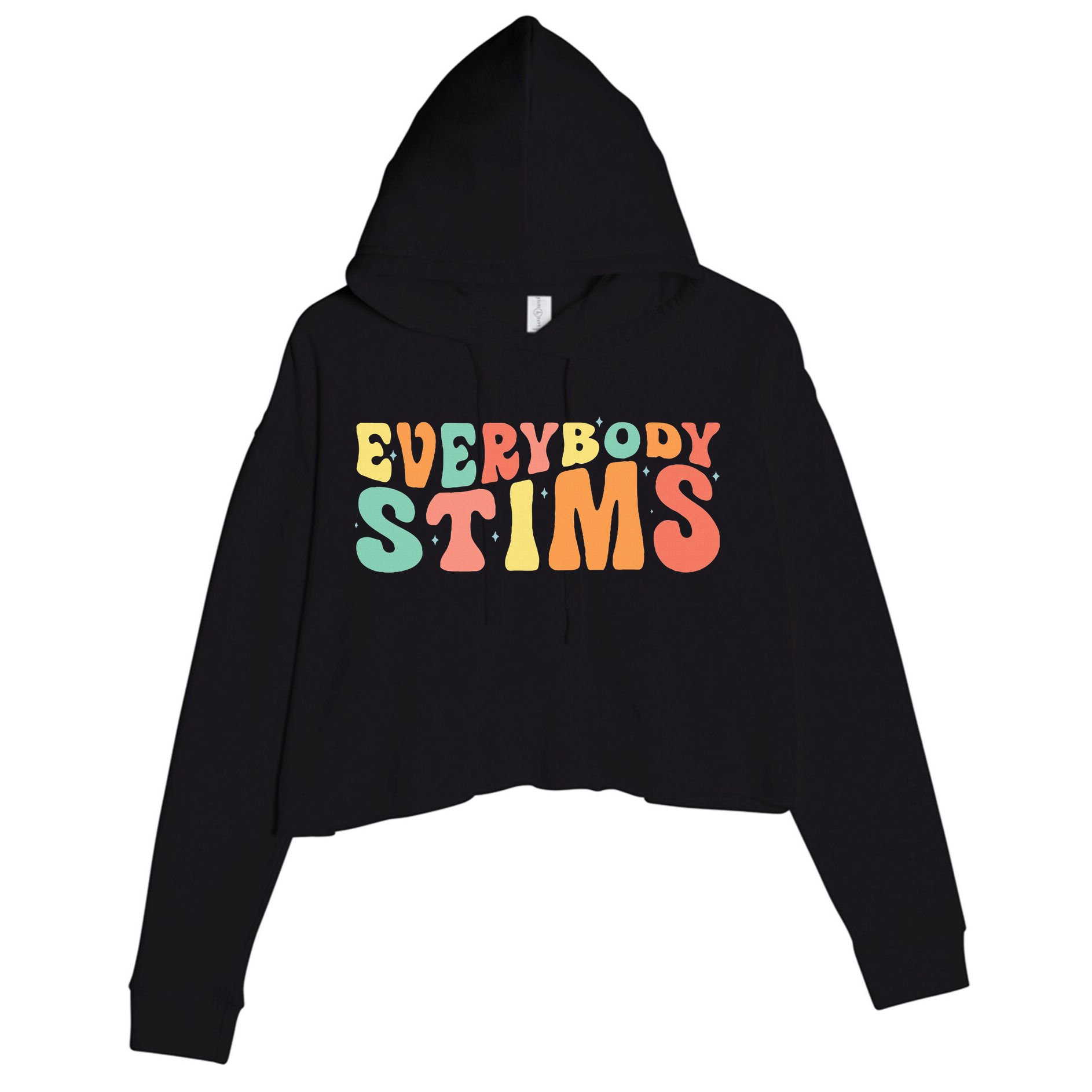 Everybody Stims Neurodiversity Acceptance SPED Teacher  Crop Fleece Hoodie