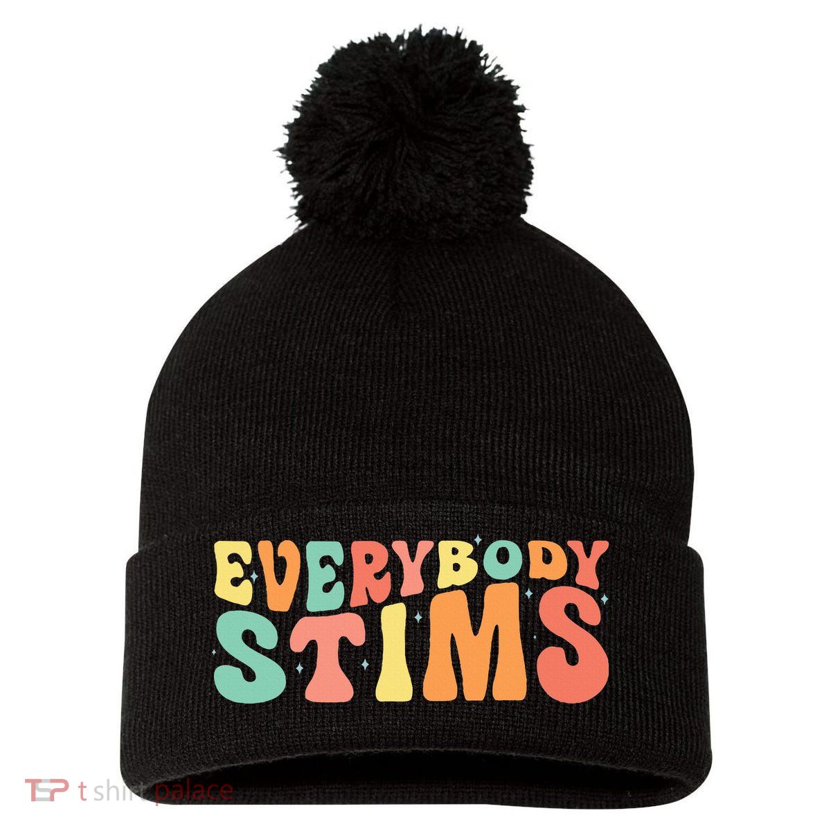 Everybody Stims Neurodiversity Acceptance SPED Teacher  Pom Pom 12in Knit Beanie