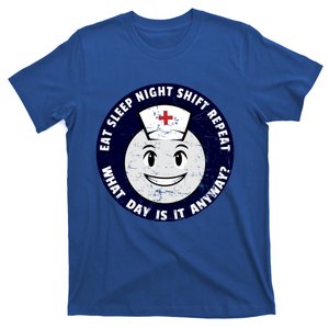 Eat Sleep Night Shift Repeat Nurse Moon Emoticon Gift T-Shirt