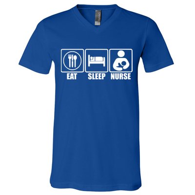 Eat Sleep Nurse Breastfeeding Gift For Moms Gift V-Neck T-Shirt