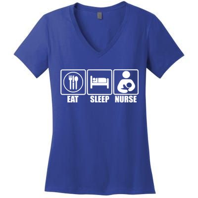 Eat Sleep Nurse Breastfeeding Gift For Moms Gift Women's V-Neck T-Shirt