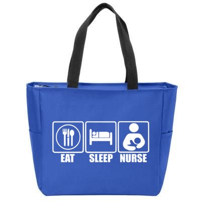 Eat Sleep Nurse Breastfeeding Gift For Moms Gift Zip Tote Bag