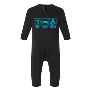 Eat Sleep Nurse Breastfeeding Gift For Moms Gift Infant Fleece One Piece