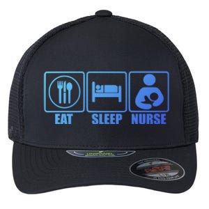 Eat Sleep Nurse Breastfeeding Gift For Moms Gift Flexfit Unipanel Trucker Cap