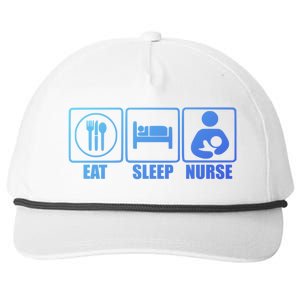 Eat Sleep Nurse Breastfeeding Gift For Moms Gift Snapback Five-Panel Rope Hat