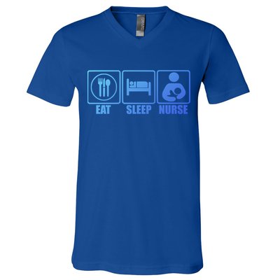 Eat Sleep Nurse Breastfeeding Gift For Moms Gift V-Neck T-Shirt
