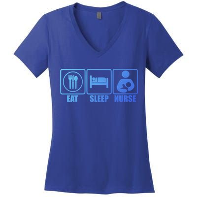 Eat Sleep Nurse Breastfeeding Gift For Moms Gift Women's V-Neck T-Shirt