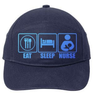 Eat Sleep Nurse Breastfeeding Gift For Moms Gift 7-Panel Snapback Hat