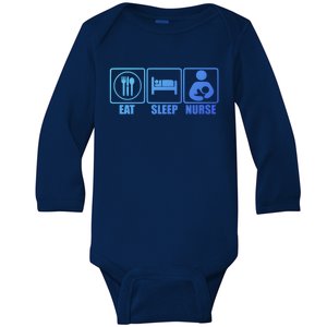 Eat Sleep Nurse Breastfeeding Gift For Moms Gift Baby Long Sleeve Bodysuit