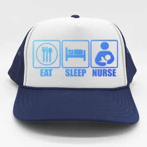 Eat Sleep Nurse Breastfeeding Gift For Moms Gift Trucker Hat