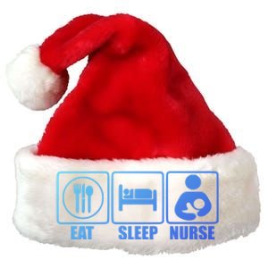 Eat Sleep Nurse Breastfeeding Gift For Moms Gift Premium Christmas Santa Hat