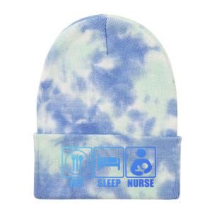 Eat Sleep Nurse Breastfeeding Gift For Moms Gift Tie Dye 12in Knit Beanie