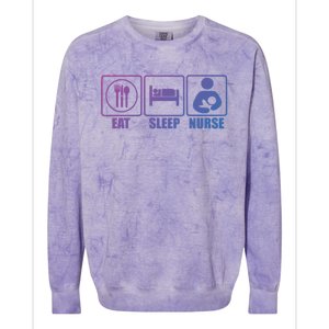 Eat Sleep Nurse Breastfeeding Gift For Moms Gift Colorblast Crewneck Sweatshirt