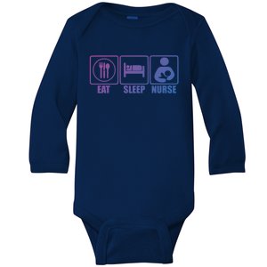 Eat Sleep Nurse Breastfeeding Gift For Moms Gift Baby Long Sleeve Bodysuit