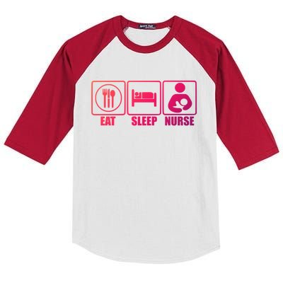 Eat Sleep Nurse Breastfeeding Gift For Moms Gift Kids Colorblock Raglan Jersey