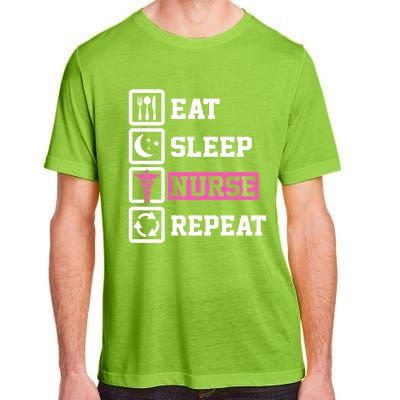 Eat Sleep Nurse Repeat Funny Nursing Mom Cute Gift Adult ChromaSoft Performance T-Shirt