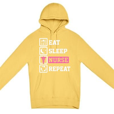 Eat Sleep Nurse Repeat Funny Nursing Mom Cute Gift Premium Pullover Hoodie