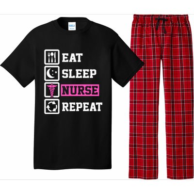 Eat Sleep Nurse Repeat Funny Nursing Mom Cute Gift Pajama Set