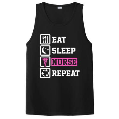 Eat Sleep Nurse Repeat Funny Nursing Mom Cute Gift PosiCharge Competitor Tank