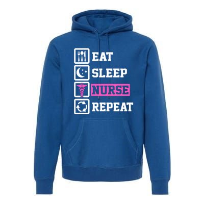 Eat Sleep Nurse Repeat Funny Nursing Mom Cute Gift Premium Hoodie