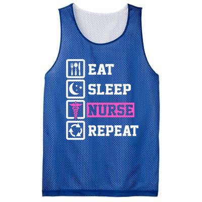 Eat Sleep Nurse Repeat Funny Nursing Mom Cute Gift Mesh Reversible Basketball Jersey Tank