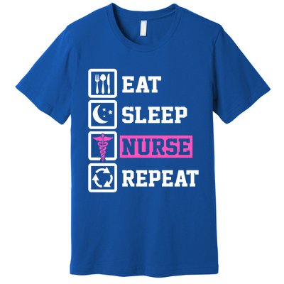 Eat Sleep Nurse Repeat Funny Nursing Mom Cute Gift Premium T-Shirt