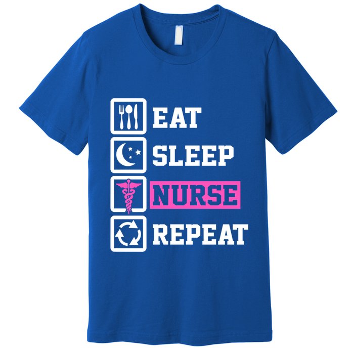 Eat Sleep Nurse Repeat Funny Nursing Mom Cute Gift Premium T-Shirt