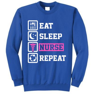 Eat Sleep Nurse Repeat Funny Nursing Mom Cute Gift Tall Sweatshirt