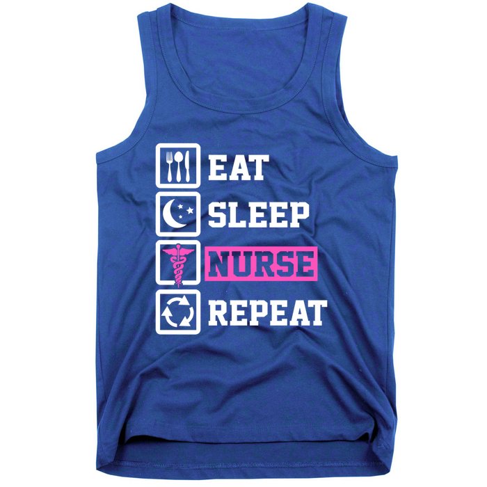 Eat Sleep Nurse Repeat Funny Nursing Mom Cute Gift Tank Top