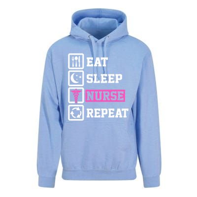 Eat Sleep Nurse Repeat Funny Nursing Mom Cute Gift Unisex Surf Hoodie