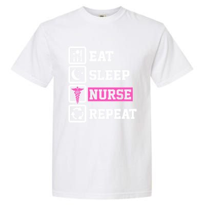 Eat Sleep Nurse Repeat Funny Nursing Mom Cute Gift Garment-Dyed Heavyweight T-Shirt