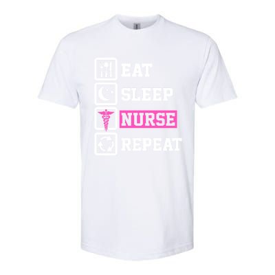 Eat Sleep Nurse Repeat Funny Nursing Mom Cute Gift Softstyle CVC T-Shirt