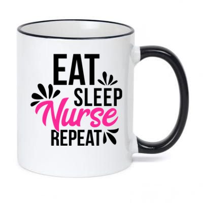 Eat Sleep Nurse Repeat Motivational Gift Ace003a Gift 11oz Black Color Changing Mug