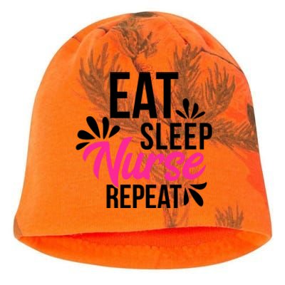 Eat Sleep Nurse Repeat Motivational Gift Ace003a Gift Kati - Camo Knit Beanie