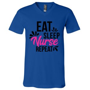 Eat Sleep Nurse Repeat Motivational Gift Ace003a Gift V-Neck T-Shirt