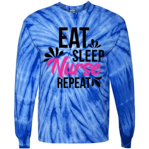 Eat Sleep Nurse Repeat Motivational Gift Ace003a Gift Tie-Dye Long Sleeve Shirt