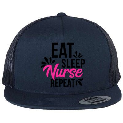 Eat Sleep Nurse Repeat Motivational Gift Ace003a Gift Flat Bill Trucker Hat