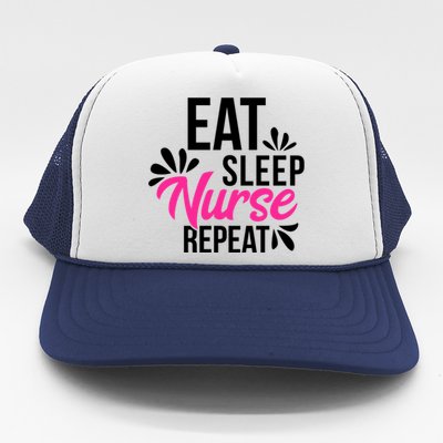 Eat Sleep Nurse Repeat Motivational Gift Ace003a Gift Trucker Hat