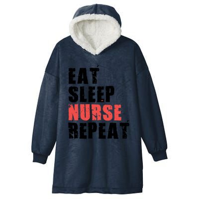 Eat Sleep Nurse Repeat Motivational Gift Ace003c Gift Hooded Wearable Blanket