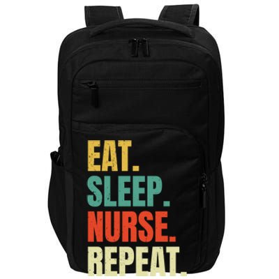 Eat Sleep Nurse Repeat Nursing School Student Medical Retro Gift Impact Tech Backpack