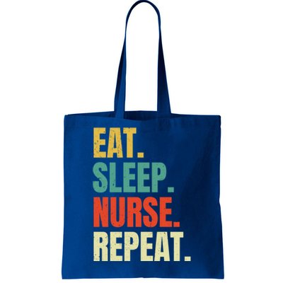 Eat Sleep Nurse Repeat Nursing School Student Medical Retro Gift Tote Bag