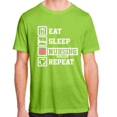 Eat Sleep Nursing School Repeat Funny Nursing School Gift Adult ChromaSoft Performance T-Shirt